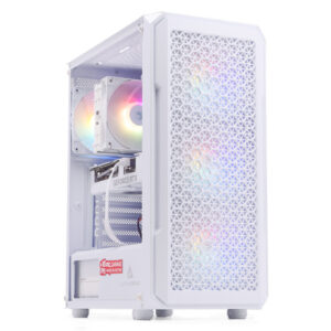 PC Gaming ZMEU Legendar Plus Alb, AMD Ryzen 5 5600 3.5GHz, 16GB DDR4, 1TB SSD, RTX 3050 6GB GDDR6, Iluminare RGB