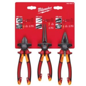 Set de trei clesti VDE, Milwaukee 4932464575, izolati la 1.000V