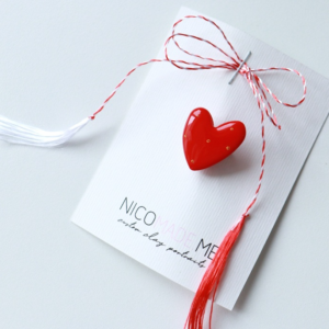 Martisor - Brosa inima rosie