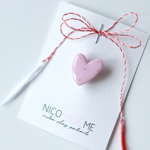 Martisor - Brosa inima roz