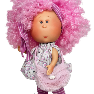 Papusa - Little Mia, cu parul roz cret