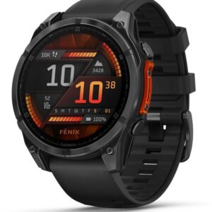 SmartWatch Garmin Fenix 8, 47mm Slate Gray, Black Silicone