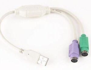 Cablu de date convertor USB la 2x PS/2, lungime cablu: 0.80m, bulk, Alb, GEMBIRD (UAPS12)