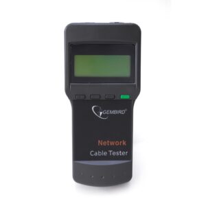Tester digital cablu de retea, display LCD 4 x 16 caractere; cabluri suportate: STP/UTP twin twisted cat.5E si 6E, coaxial si telefon, masoara si lungimea cablului, autonomie 50h, Negru, GEMBIRD (NCT-3)