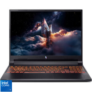 Laptop Acer Gaming 16'' Nitro V 16 ANV16-72, WUXGA IPS 180Hz, Procesor Intel® Core™ 9 270H (24M Cache, up to 5.80 GHz), 16GB DDR5, 1TB SSD, GeForce RTX 5070 8GB, No OS, Obsidian Black