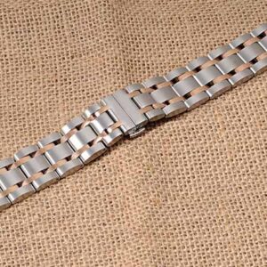 Bratara ceas otel inoxidabil 22mm capete curbate bicolora WZ1756