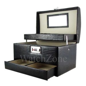 Cufar bijuterii din piele ecologica Erika maro / negru