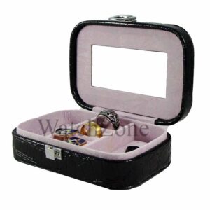 Caseta bijuterii piele ecologica BABY DENISE rosie / neagra / caffe latte