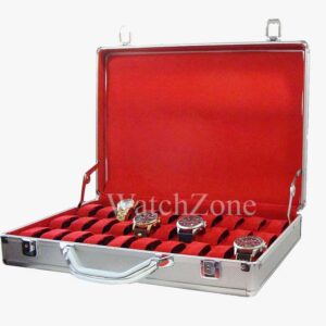 Servieta diplomat din aluminiu cu geam pentru transportul ceasurilor