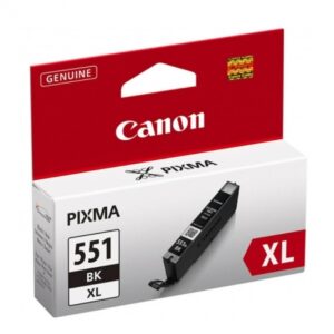 Cartus cerneala Original Canon CLI-551BK XL Negru, compatibil IP7250/MG5450/MG6350 (BS6443B001AA)