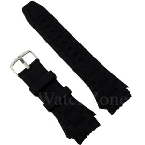 Curea Ceas 24mm Silicon Negru Capete Curbate WZ1851