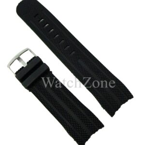 Curea Ceas 24mm Capete Curbate Silicon Negru WZ1860