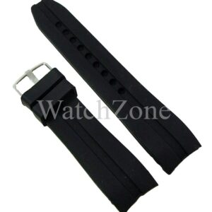 Curea Ceas Silicon Negru 22mm Capete Curbate WZ1861