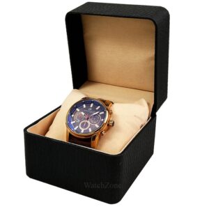 Cutie neagră elegantă pentru un singur ceas – siguranța și eleganța la un loc.