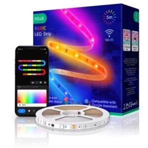 Banda LED RGBIC inteligenta Nous F4, Wi-Fi, sincronizare muzica, control vocal, 18W, lumina colorata, 5m 5907772033562
