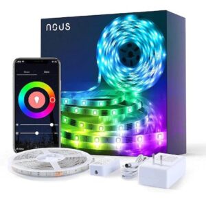 Banda LED RGB inteligenta Nous F1, Wi-Fi, comanda vocala, senzor sincronizare muzica, 18W, 1700 lm, A++, lumina colorata, 5m 5907772033739