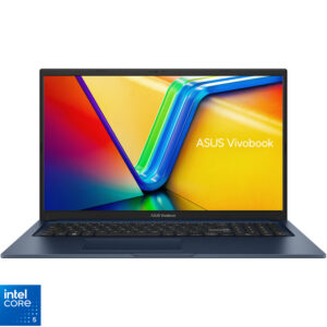 Laptop ASUS 17.3'' Vivobook 17 X1704VA, FHD, Procesor Intel® Core™ 5 120U (12M Cache, up to 5.00 GHz), 16GB DDR4, 1TB SSD, Intel Graphics, No OS, Quiet Blue