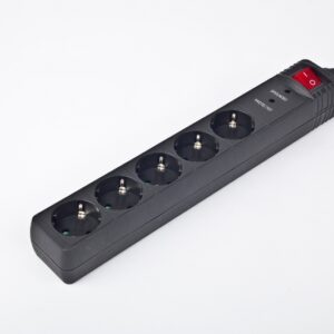Priza cu protectie - prelungitor 5 prize, 1.5m, Black, Energenie 'SPG5-C-5'   EAN 8716309032414