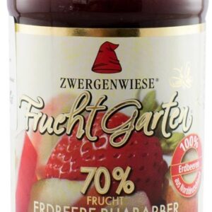 Gem bio de capsuni si rubarba, indulcit cu sirop de agave, 225g Zwergenwiese