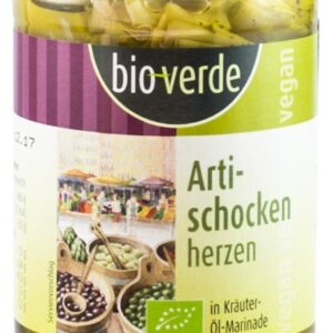 Bio Verde Inimi bio de anghinare, marinate in ulei si verdeturi, 200g