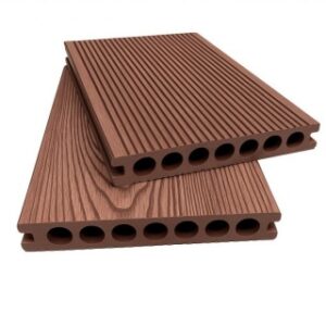 Placă Deck 3D Maro din WPC 145x24mm L 3800mm Structura cu Gol Rotund pentru Rezistenta Sporita 60-402