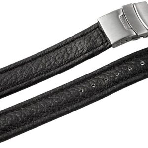 Curea Ceas Piele Naturala Neagra Deployant 16mm - 24mm 816210100116