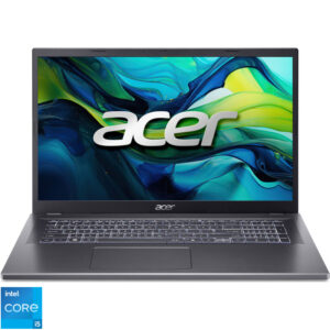 Laptop Acer 17.3'' Aspire 17 A17-51M, FHD IPS, Procesor Intel® Core™ i5-1334U (12M Cache, up to 4.60 GHz), 16GB LPDDR5, 512GB SSD, Intel Iris Xe, No OS, Steel Gray