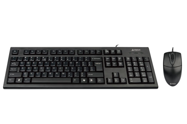 Kit tastatura+mouse USB A4TECH (KR-8520D-USB), black, tastatura wired cu 104 taste si mouse wired cu 3 butoane si 1 rotita scroll, 620dpi