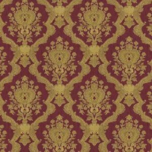 Tapet baroc floral visiniu auriu Delen cod Z72046