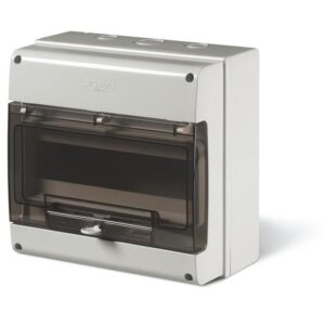 Tablou PT 12M, Scame 672.2012, IP66, montare aparenta M250 12 module. 256x250x140mm GRI