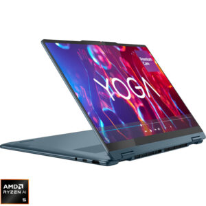 Laptop Lenovo 14'' Yoga 7 2-in-1 14AKP10, WUXGA OLED Touch, Procesor AMD Ryzen™ AI 5 340 (16M Cache, up to 4.8 GHz), 24GB LPDDR5X, 1TB SSD, AMD Radeon 840M, Win 11 Home, Tidal Teal, 3Yr Onsite Premium Care