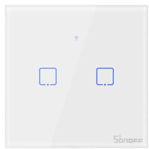 Intrerupator Smart cu Touch Wifi + RF 433 Sonoff T1 EU TX, 2 canale 6920075725315
