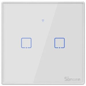 Intrerupator Smart cu Touch WiFi + RF 433 Sonoff T2 EU TX, (2 canale) 6920075727517