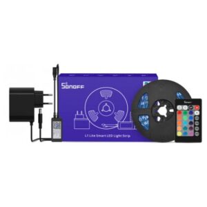 Banda LED RGB inteligenta Sonoff L2-Lite, Wi-Fi, bluetooth, telecomanda, sincronizare muzica, lumina colorata, 5m 6920075776713