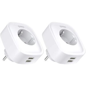 Set 2 prize inteligente WiFi Gosund SP112, 16A, 2X USB,Tuya, Monitorizare consum energie 6972391281365