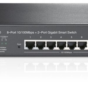 Switch Web Smart 8 porturi 10/100 Mbps + 2 porturi 10/100/1000 Mbps, Fanless, TP-LINK TL-SL2210