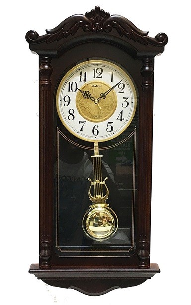 Ceas de Perete cu Pendulă Baoli 2887 – Eleganță Clasică, Maro Închis