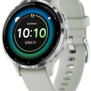 SmartWatch Garmin Venu 3S, GPS, Wi-Fi, curea silicon, Silver/Sage Gray