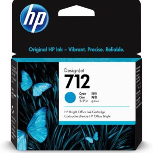 Cartus cerneala Original HP Cyan, nr.712, pentru DesignJet Studio 24|Studio 36|T230|T250|T630|T650, 38ml, (timbru verde 0.15 lei), "3ED67A"