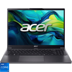 Laptop Acer 15.3'' Aspire Go 15 AG15-51P, WUXGA IPS, Procesor Intel® Core™ i7-1355U (12M Cache, up to 5.00 GHz), 16GB DDR5, 512GB SSD, Intel Integrated Graphics, No OS, Steel Gray
