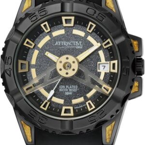 Ceas Bărbătesc Q&Q Attractive Gold & Black DA52J502Y