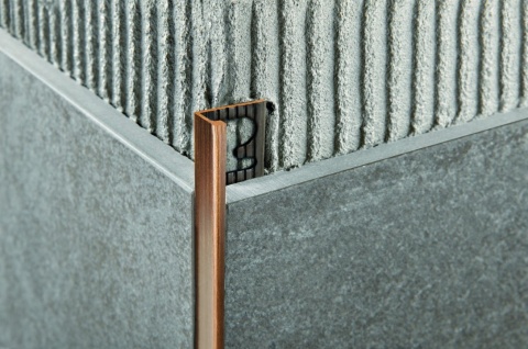 Profil terminatie din alama culoare maro toamna Proterminal 10 mm PTOB10