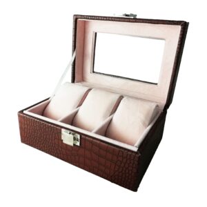 Cutie depozitare 3 ceasuri, peiele ecologică - WZ2498