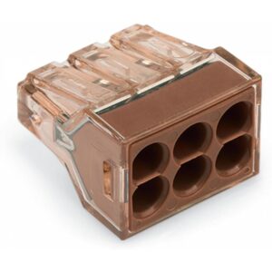 Set 10 conectori 6 poli pentru cablu solid de pana la 4 mm Wago 773-606