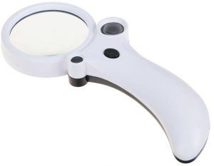 Lupă triplă cu iluminare LED 2.5x / 25x / 55x