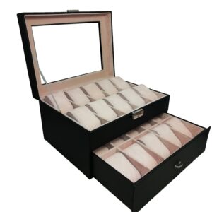 Cutie depozitare 20 ceasuri piele ecologica