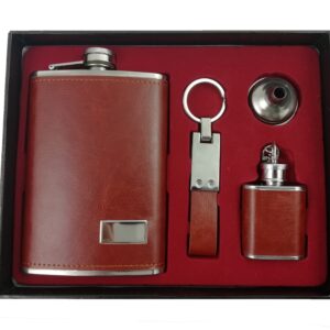 Set cadou - ploscă, breloc, miniploscă și pâlnie