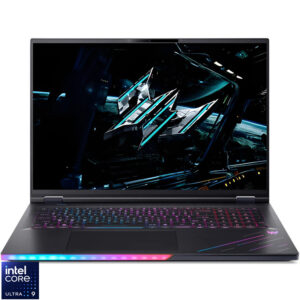 Laptop Acer Gaming 18'' Predator Helios 18 AI PH18-73, WQXGA Mini LED 250Hz, Procesor Intel® Core™ Ultra 9 275HX (36M Cache, up to 5.40 GHz), 128GB DDR5, 1TB + 2TB + 2TB SSD, GeForce RTX 5080 16GB, Win 11 Pro, Abyssal Black