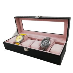 Cutie depozitare și expunere 6 ceasuri - imprimeu crocodil