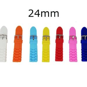 Lot 7 Curele Ceas 24mm albastru, roz, rosu, bleu, galben, alb, orange